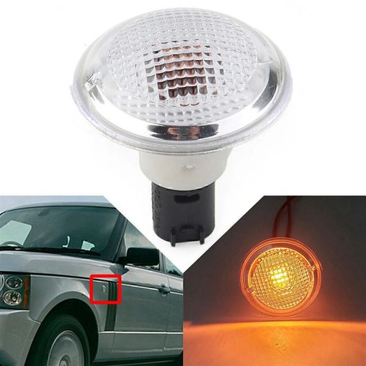 1ペア サイド フェンダー マーカー ランプ ライト クリア ホワイト ラウンド 適用: ランドローバー/LAND ROVER レンジローバー L322 2003-2012 SR-AA-8902_1