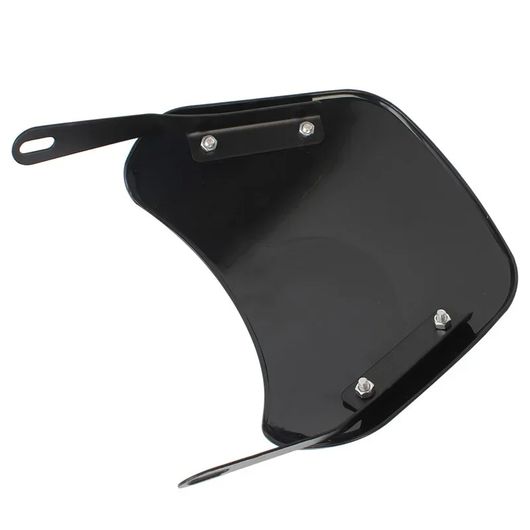 オートバイ シールド ウィンド デフレクター ウインドスクリーン ユニバーサル モト 6.5-9.45 インチ ラウンド ヘッドライト ブラック・グレー SR-BB-4214の画像