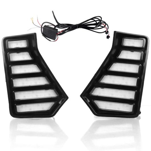 2ピース LED デイタイムランニングライト 適用: トヨタ タコマ 2024 2025 DRL LED デイタイムランニングライト フォグランプ ダイナミック SR-BB-5943