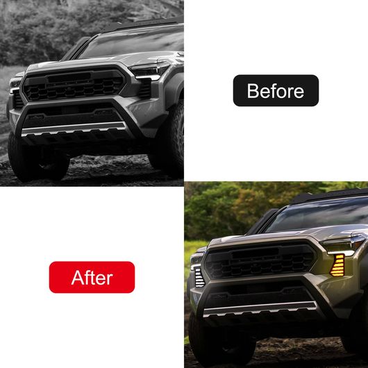 2ピース LED デイタイムランニングライト 適用: トヨタ タコマ 2024 2025 DRL LED デイタイムランニングライト フォグランプ ダイナミック SR-BB-5943_4