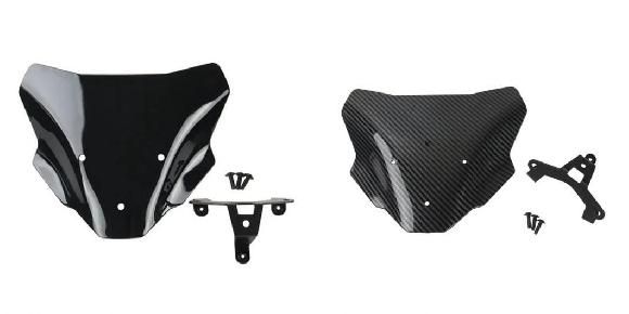 適用: MT-07 MT07 4世代 2025-2026 オートバイ フロント シールド スポーツ ツーリング エアロダイナミック バイザー ブラック・カーボン調 SR-DD-0293