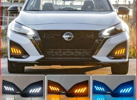 DRL 適用: 日産 アルティマ 2024 LED DRL デイタイム ドライビング ランニング ライト デイライト フォグランプ カバー ホール ライト SR-DD-0887の画像