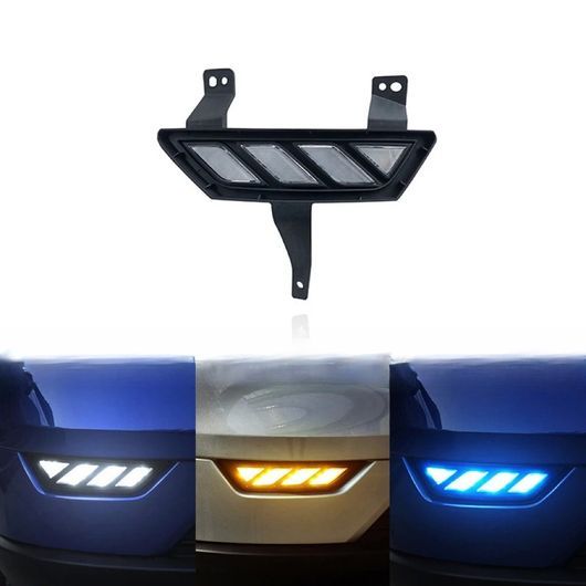 DRL 適用: 長城汽車 ポーア 2019-2022 LED フォグランプ カバー デイタイム ランニング ライト イエロー ウインカー SR-DD-1012_2