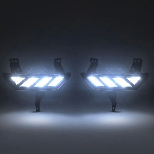 DRL 適用: 長城汽車 ポーア 2019-2022 LED フォグランプ カバー デイタイム ランニング ライト イエロー ウインカー SR-DD-1012_3
