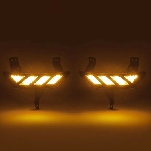 DRL 適用: 長城汽車 ポーア 2019-2022 LED フォグランプ カバー デイタイム ランニング ライト イエロー ウインカー SR-DD-1012_4