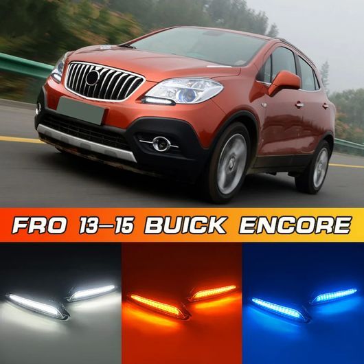 DRL 適用: ビュイック/BUICK アンコール 2013-2015 LED DRL デイタイム ドライビング ランニング ライト デイライト フォグランプ カバー SR-DD-1016_2