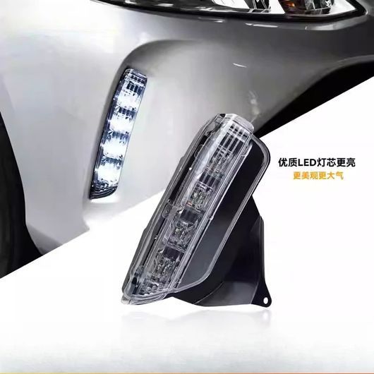 DRL 適用: トヨタ ヴィオス 2017-2019 LED フォグランプ カバー デイタイム ランニング ライト イエロー ウインカー SR-DD-1021の画像