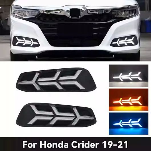 DRL 当て嵌める: ホンダ クライダー 2019-2021 LED フォグランプ 覆面すること デイタイム 駈けっくら 点火装置 黄み ウインカー SR-DD-1023