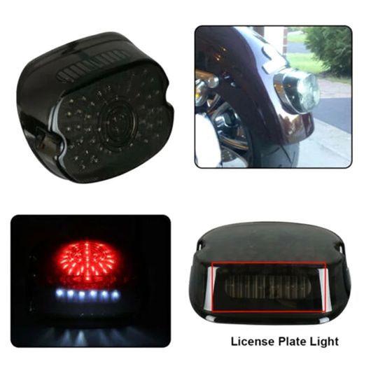 1ピース モーター LED テールライト ブレーキ ウインカー アクセサリー 適用: ファットボーイ ツアー エレクトラ グライド FLH ブラック SR-DD-1108_1