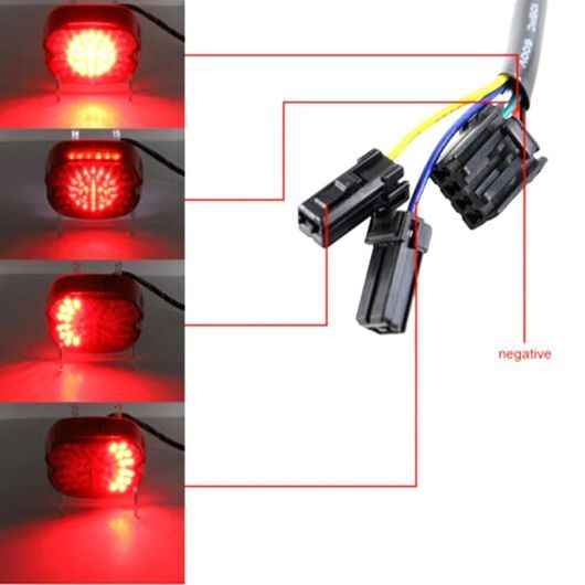 1ピース モーター LED テールライト ブレーキ ウインカー アクセサリー 適用: ファットボーイ ツアー エレクトラ グライド FLH ブラック SR-DD-1108_3
