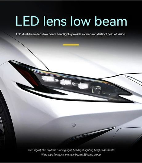 適用: レクサス ES ES250 ES300H ヘッドライト 2015-2023 LED プロジェクター ヘッドランプ 2018-2023 1ペア ヘッドライト SR-DD-3500_3