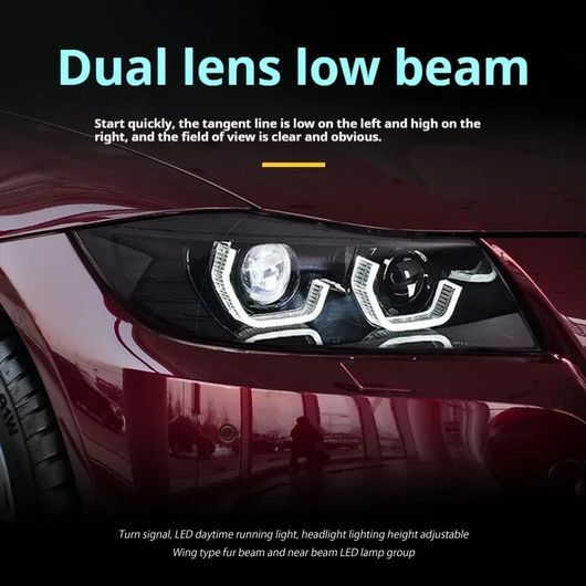 適用: BMW 3シリーズ E90 ヘッドライト 2005-2012 LED プロジェクター ハロゲン〜2009-2012 1ペア ヘッドライト SR-DD-3542_6
