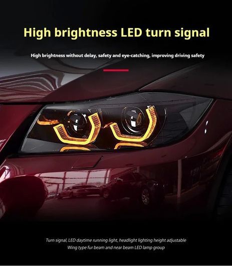 適用: BMW 3シリーズ E90 ヘッドライト 2005-2012 LED プロジェクター ハロゲン〜2009-2012 1ペア ヘッドライト SR-DD-3542_7