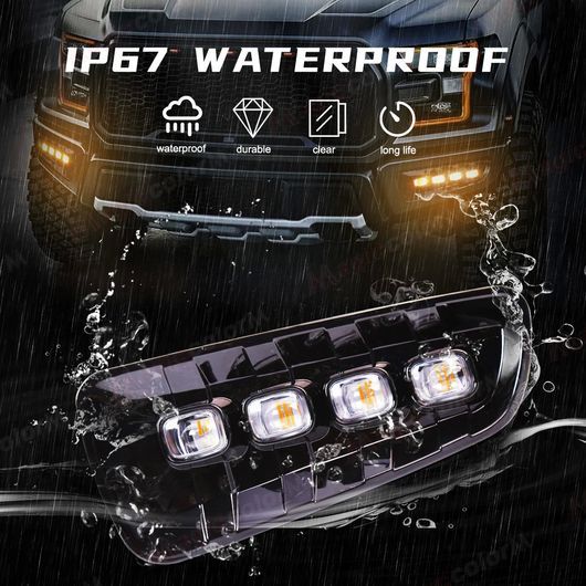 1セット デイタイム ランニング ライト 適用: フォード/FORD ラプター SVT F150 2009 2010 2011 2012 2013 ホワイト イエロー DRL SR-DD-3644_5