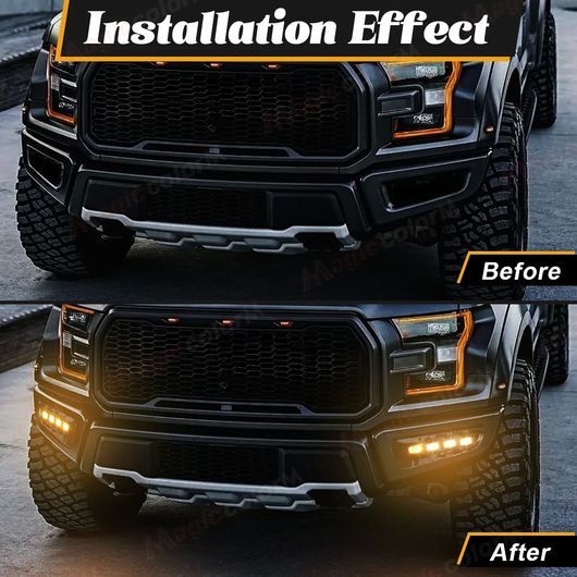 1セット デイタイム ランニング ライト 適用: フォード/FORD ラプター SVT F150 2009 2010 2011 2012 2013 ホワイト イエロー DRL SR-DD-3644_6