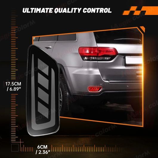 適用: ダッジ/DODGE ジャーニー リア バンパー リフレクター ライト 適用: ジープ/JEEP スモーク シェル・レッド シェル SR-DD-3673_6