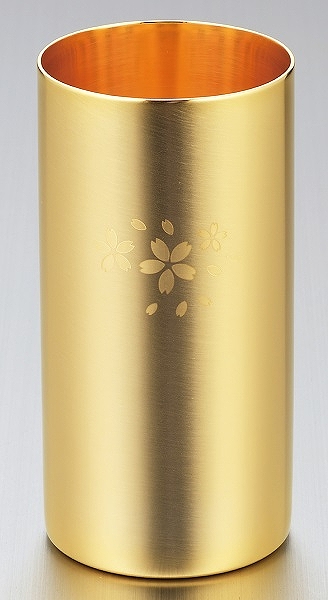 18-8ステンレスW構造ハイボールタンブラー金メッキ仕上げ 金の贅 桜 SK-006(0233054)