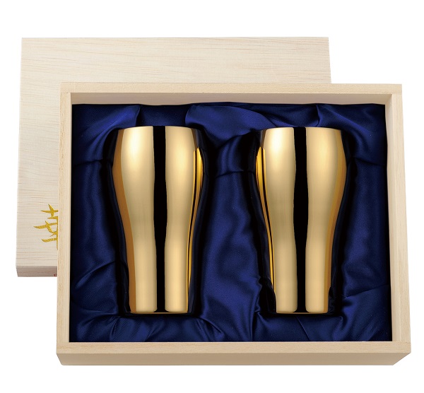 華タンブラー 200mL 24金メッキ桐箱セット 3751(0402061)