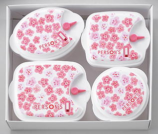 電子レンジ容器 パーソンズフローラル 4pcs FL-203(0102155)