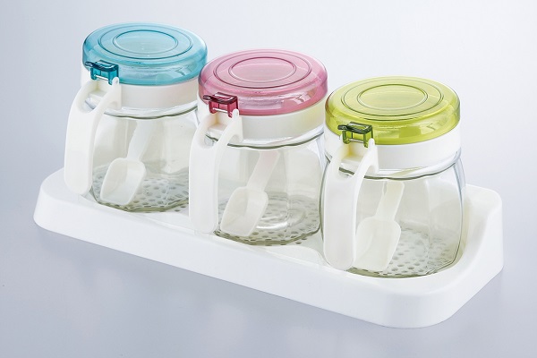 ガラス製カラフル調味料カップ 3P SV-6315(0355048)