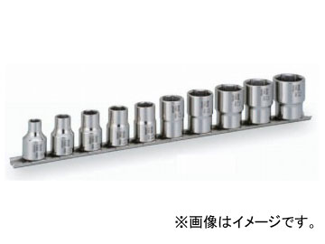 トネ/TONE 12.7mm（1/2”） SUSソケットセット（6角・ホルダー付） 10点 品番：SHS410