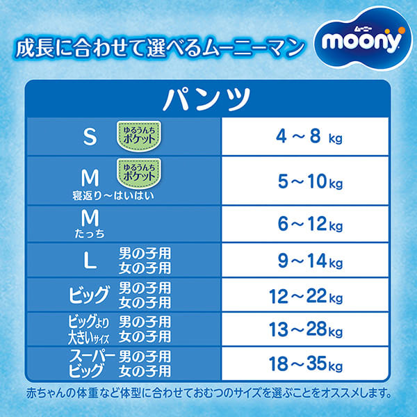 ムーニーマン パンツ 男の子用 Lサイズ 9〜14kg 大きめフィット