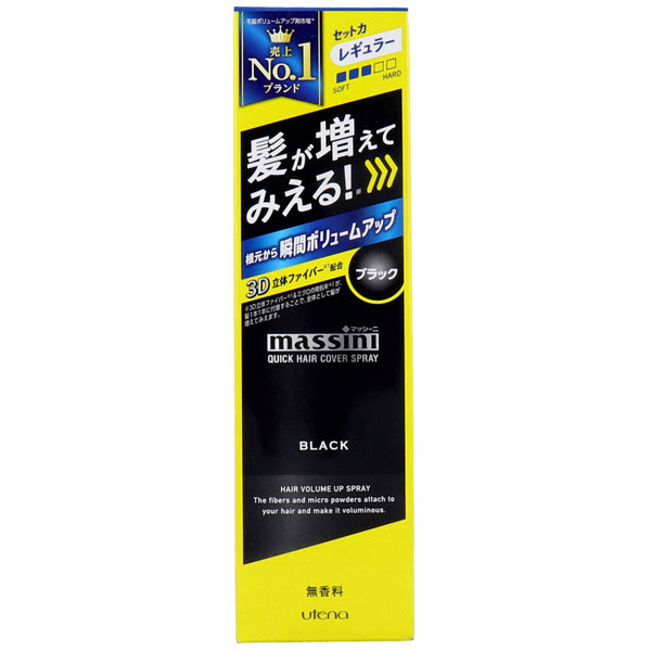 マッシーニ クイックヘアカバースプレー ブラック 140g 無香料