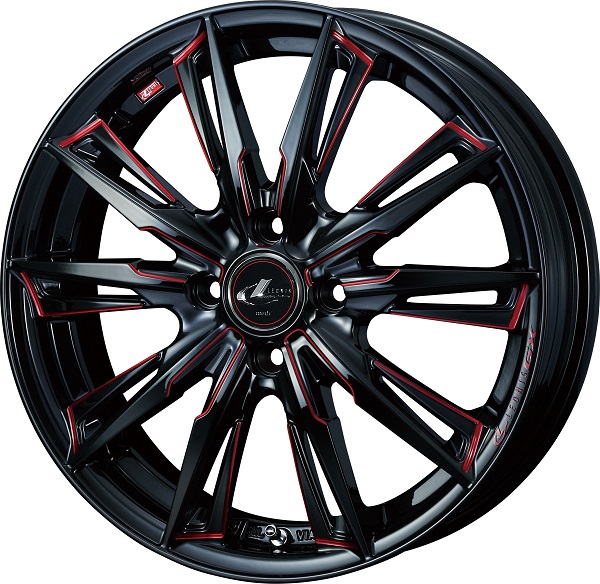 LEONIS ホイール GX BK/SC(RED) 15インチ×4.5J ＋45 4H100 入数：1台分(4本) 39330