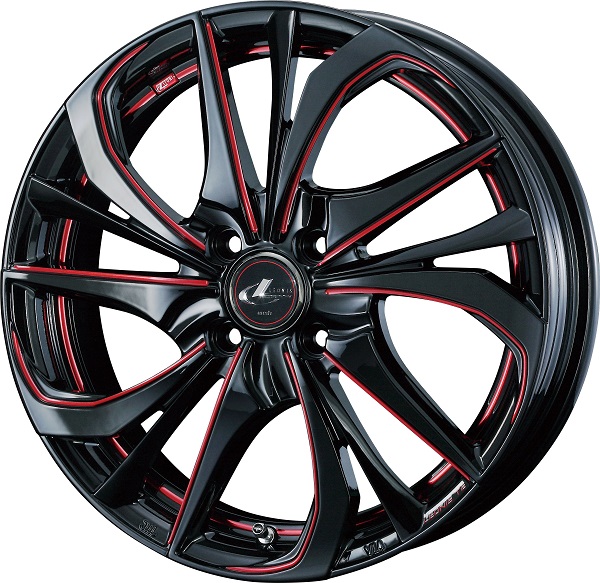 LEONIS ホイール TE BK/SC RED 15インチ×4.5J ＋45 4H100 入数：1台分(4本) 38740