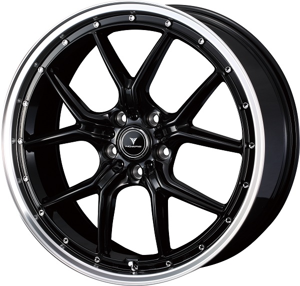 NOVARIS ホイール ASSET S1 BLACK/RIM POLISH 20インチ×8.5J ＋35 5H114.3 入数：1台分(4本) 41337 :506194510:オートパーツエージェンシー2号店