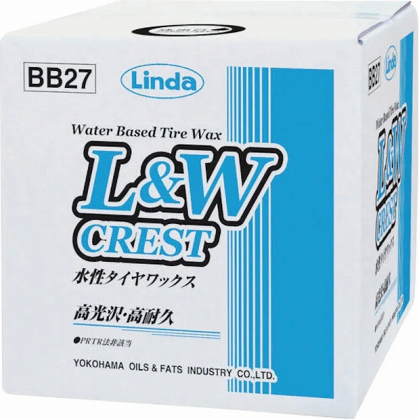 横浜油脂工業(Linda) 水性タイヤワックス L＆Wクレスト 18kg/BIB BB27(4649) :506393660:オートパーツエージェンシー2号店