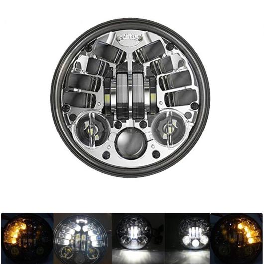 5.75インチ オートバイ プロジェクター LED ヘッドライト イカリング 1×60W ホワイト イエロー・1ピース 50W ホワイト AL-KK-2544 2輪 AL_2