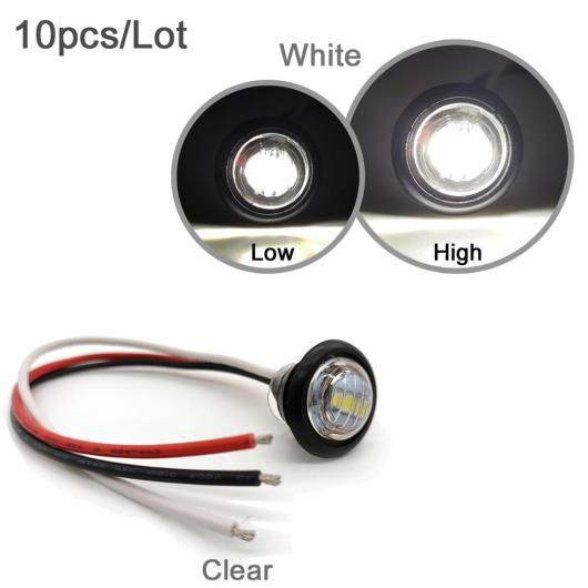 10ピース 防水 12V 3LED 3/4 ラウンド レッド アンバー LED サイドマーカー アンバー イエローレンズ〜レッド レッドレンズ AL-MM-5772 AL_2