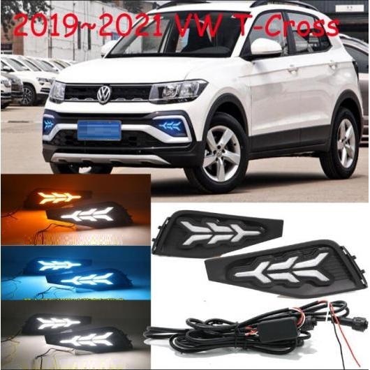 バンパー ヘッドライト 適用: T-クロス デイタイム ライト 2019-2021 DRL 1 ホワイト イエロー ブルー VW T クロス 2019-2021 AL-OO-0005 AL