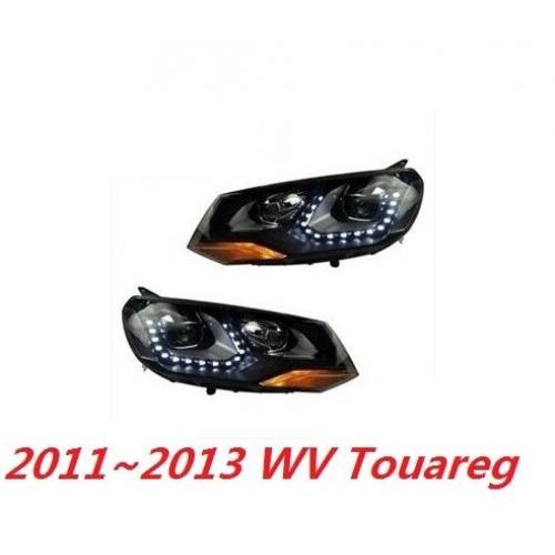 2ピース 適用: ヘッドライト TOUAREG2011 2012 2013 2014 DRL レンズ ダブル ビーム モデル2スタイル VW トゥアレグ 2011-2015 AL-OO-0409 AL