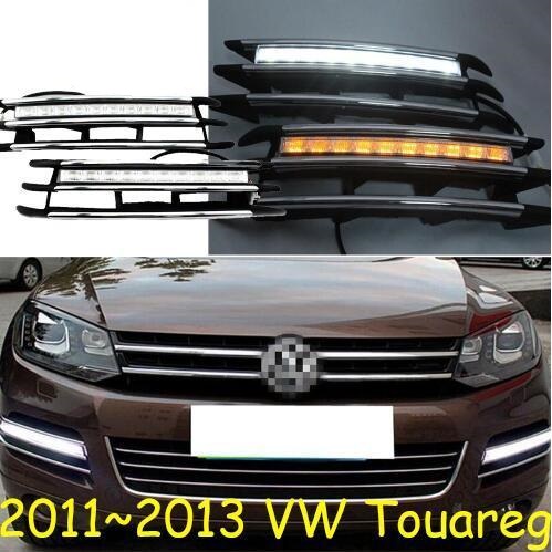 1セット バンパー ランプ 適用: 2011-2014TOUAREG デイタイム ライト モデル1 ホワイト イエロー VW トゥアレグ 2011-2013 AL-OO-0598 AL