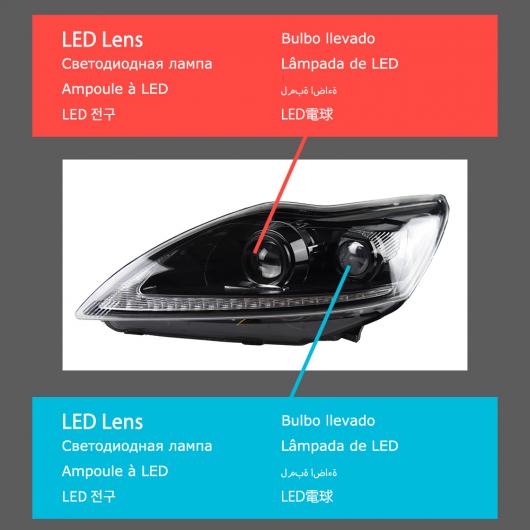 ヘッド ランプ 適用: フォード/FORD フォーカス LED ヘッドライト 2009-2013 ヘッドライト フォーカス DRL ウインカー LED キット AL-OO-8112 AL