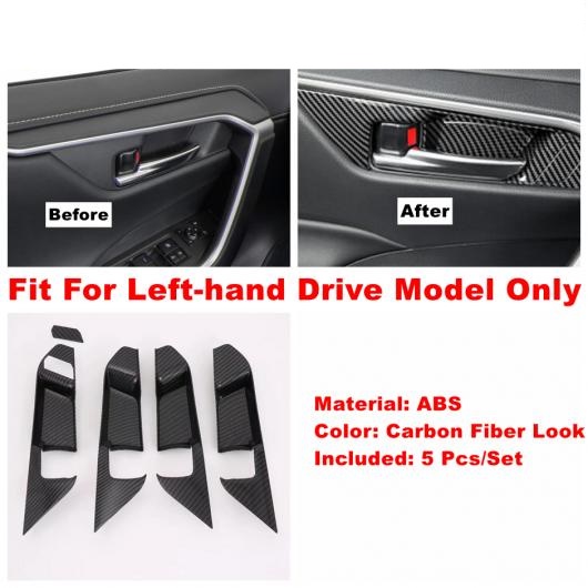 ABS インナー ドア ハンドル ボウル カバー トリム ステッカー 装飾 アクセサリー 適用: トヨタ カーボンファイバー-左ハンドル用 AL-PP-0326 AL