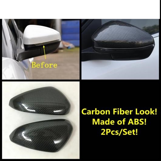 バックミラー ミラー 保護 キャップ カバー トリム ABS クローム/カーボンファイバー エクステリア アクセサリー 適用: カーボン調 AL-PP-1289 AL