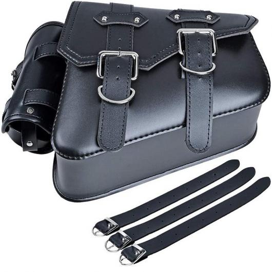 1ピース 右 左 オートバイ レザー ラゲッジ サイド サドル バッグ レザー サイド ツール バッグ ラゲッジ ブラック R-サイド ケトル AL-SS-0611 AL