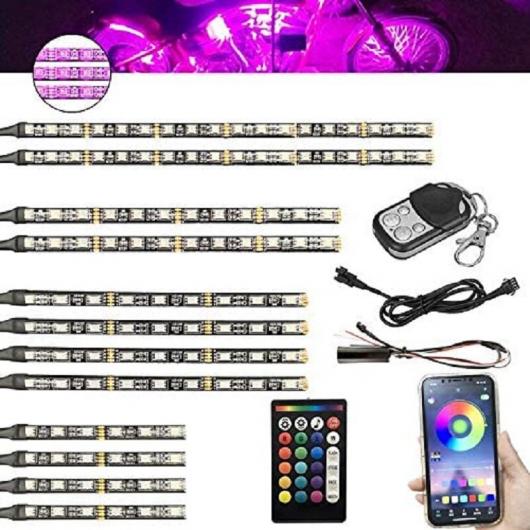 16X オートバイ RGB LED 防水 アンダー ライト ストリップ ネオン