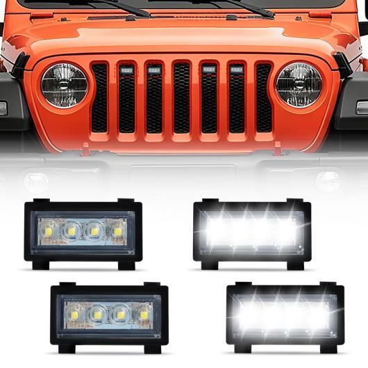 4ピース LED グリル ライト 適用: ジープ/JEEP ラングラー JL 2018 