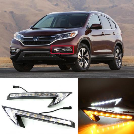 フロントフォグランプ DRL ホンダ CRV CR-V 2015 2016 LED デイタイムランニングライト イエロー 方向指示灯 機能  AL-BB-1390 AL