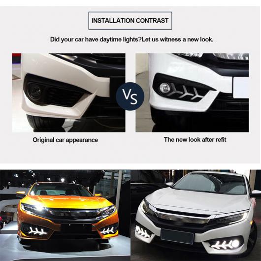 DRL LED ホンダ CIVIC 10th 2016 2017 2018 日中走行 ライトライト ホール アクセサリ AL BB 1399 AL :501802290:オートパーツエージェンシー3号店