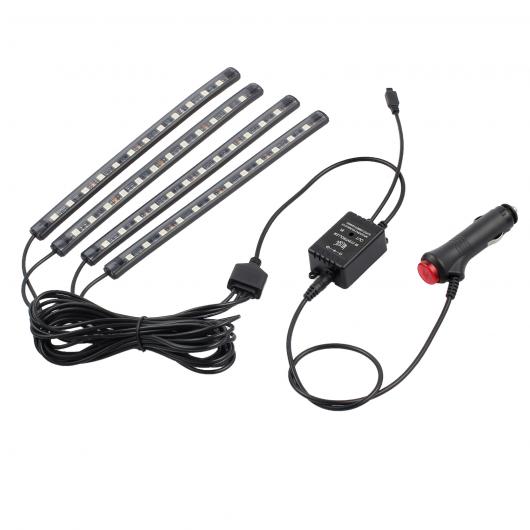 4個 12V ライト インテリア RGB LED ストリップテープ DRL 音楽/IR コントロール オート装飾 フレキシブル キットフォグランプネオン AL-BB-7443 AL｜apagency03｜04