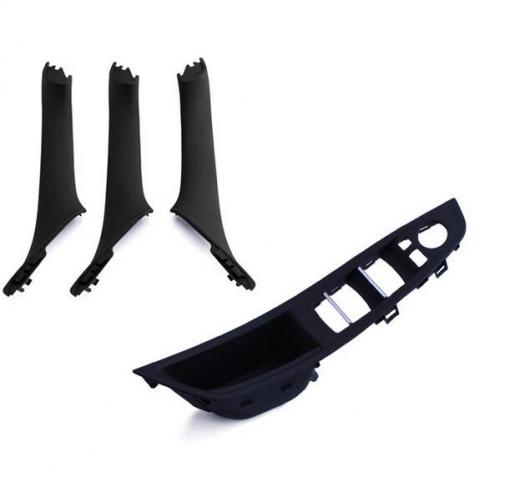 1セット ブラック ドア ハンドル 凹型グリップスイッチパネル＆インナードアトリム BMW F10 F11 51417225873 51417225875 AL-CC-5950 AL