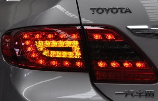 テール ライト 適用: トヨタ カローラ LED テールライト 11-13 ランプ リア DRL + ブレーキ パーク シグナル レッド AL-HH-0285 AL