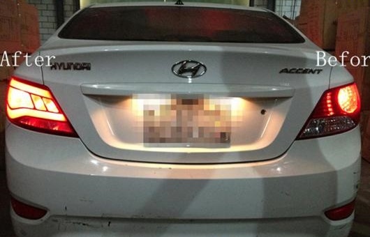 テールライト 適用: ヒュンダイ/現代/HYUNDAI ヴェルナ LED 2010 2013 テール ランプ リア DRL + ブレーキ パーク シグナル レッド AL HH 0294 AL :502727820:オートパーツエージェンシー3号店