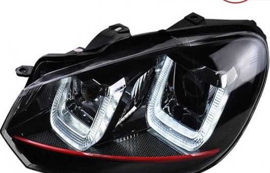 適用: VW フォルクスワーゲン/VOLKSWAGEN ゴルフ 6 GTI ヘッドライト 2010 2012 MK6 LED DRL レンズ ダブル 4300K〜8000K 35W・55W AL HH 0406 AL :502728940:オートパーツエージェンシー3号店