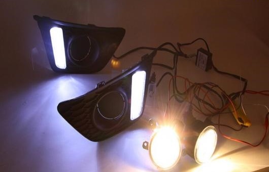 適用: ホンダ フィット 2014-2015 LED DRL フォグ ランプ デイタイム